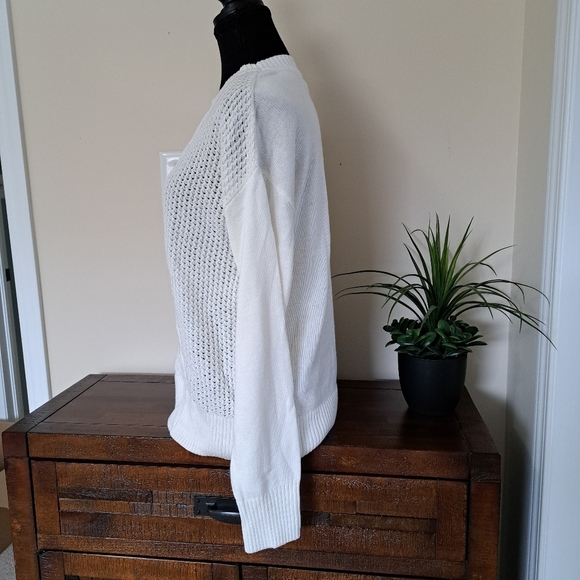 Banana Republic Cream Sweater Womens Medium Cable Knit Crewneck - Picture 5 of 12